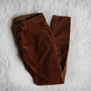 American Eagle Brown Velvet Skinny Jeggings